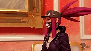 League of Legends K da team gets gang banged in this cartoon porn video