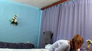 Beautiful teenage massage therapist Rachel Evans has a steamy experience with a much older man
