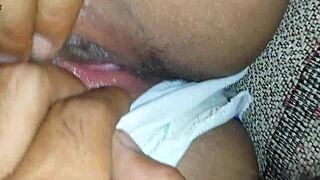 Close up and personal look at a latina's wet and open pussy