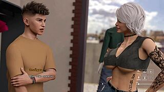 3D animated college party with big boobs and hard nipples