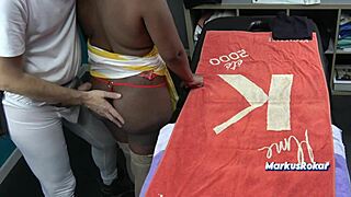 Black MILF gets sensual massage from black masseur