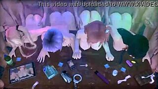 Asian beauties in 3D sex orgy with monsters