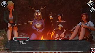 Harem with petite teens in MIST - Porn game