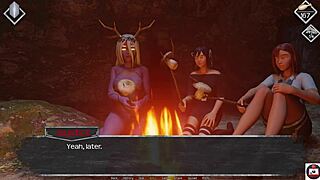 Harem with petite teens in MIST - Porn game