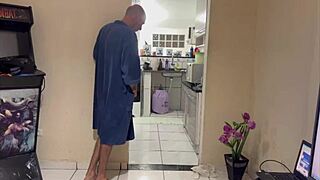 Amateur video of me masturbating while watching my stepdaughter use the toilet