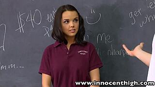 Dillion Harper's firm breasts and her innocent look makes for a hardcore scene in the classroom