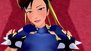 Chun-li in a street fighter themed adult video with a netorare ending