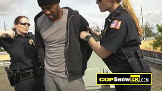 Big black cock gets deepthroat in public and orgy
