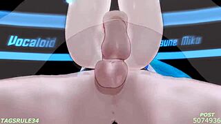 Hatsune Miku in a series of 3D adult cartoons