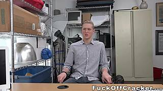 Pretty white boy gets his ass fucked by a big black cock