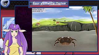 Shaved blonde bombshell gets monster cock in Avatar game