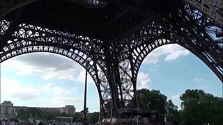 Crazy public sex party under the Eiffel Tower