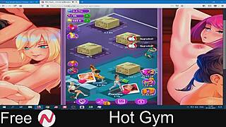 Muscular men in tight clothes workout and have sex in a gym