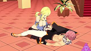 Natsu and Lucy in uncensored hentai videos with big tits