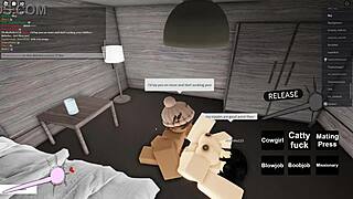 A big black cock penetrates a whore in Roblox