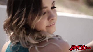 Petite girl with small bosom, Cleo Vixen gets a deep penetration from a big cock