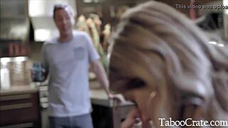 Skinny blonde teen gets punished for cheating with clients