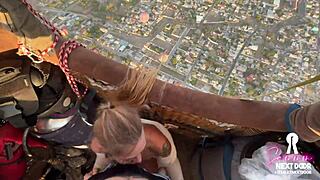 Petite blonde gets passionate rough sex in balloon ride