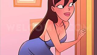 Naughty home animation featuring a slutty wife who teases