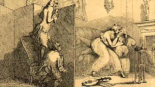 Retro illustrations of anime and cartoons from the 19th century