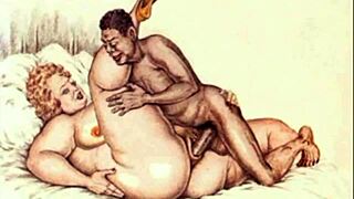 Hairy anime girls in erotic illustrations from the good old days