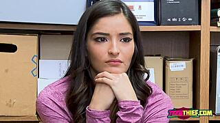 Emily’s small body is penetrated by a police officer’s big dick at work