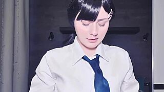 Chainsaw man DP creampie in pussy for Kobeni's freedom
