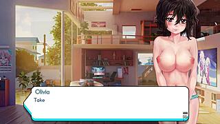 Gamer girl Olivia’s big boobs and curvy body in animated porn