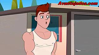 Cartoon porn with a hot and horny fitness chick in an orgy
