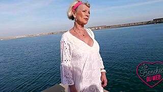 Older European woman enjoys group sex with big-boobed women and gay men
