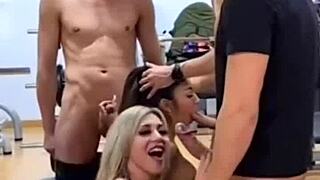 Big tits blondes and brunettes in a wild orgy