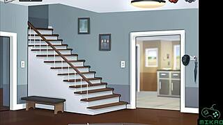 Jenny the housewife gets some attention from her husband in a cartoon adult game