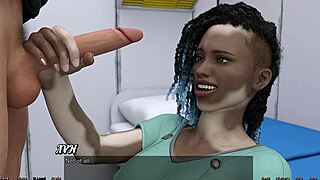 Black beauty gets cum in her mouth in a space adventure