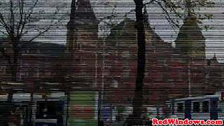 A black prostitute from the Netherlands gives a blow job and then has sex with a man