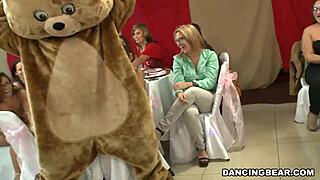 Stripper performs hot dance for the bride to be and her guests