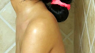 Young beauty gets hot water for a refreshing bath