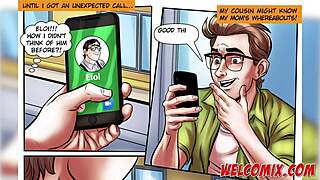 A nerdy guy has anal sex with a woman with a big butt via video call