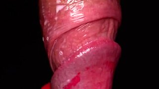 Sloppy lipstick blowjob close up - a must-see for fans of rough sex and cum shots