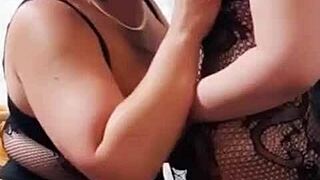 Stepmother with a big ass seduces her stepdaughter for a hot scene