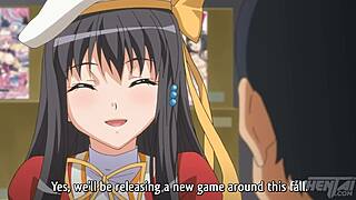 Subtitled hentai featuring public groping and squirting orgams