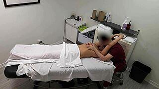 Rita, a beautiful MILF, gets a hot blowjob and fucked during a couples massage