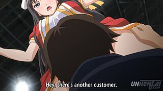 Subtitled hentai featuring public groping and squirting orgams