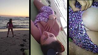 A man in a disco on a beach seduces a woman and fondles her genitals