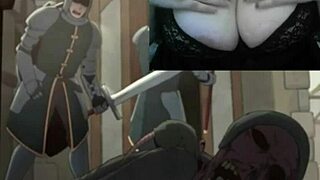 Oiled up BBW gets dominated by a femdom demon girl
