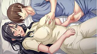 Step-grandma’s visit on a Saturday – hot scene from an anime game
