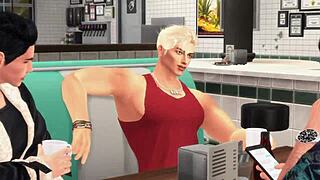 3D animated sex with big tits and big cock in The Sims 4