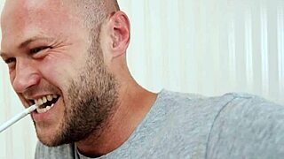 Beautiful boy gets a creamy facial