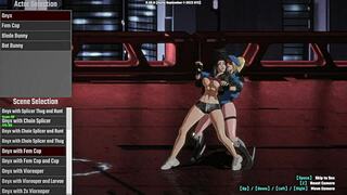 Anime lesbian threesome with gangbang ending