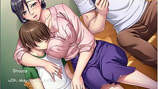 Step-grandma’s visit on a Saturday – hot scene from an anime game