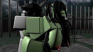 Roblox game with zombie porn and anime-style graphics